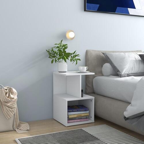 Sengeskabe 2 stk. 35x35x55 cm spånplade hvid