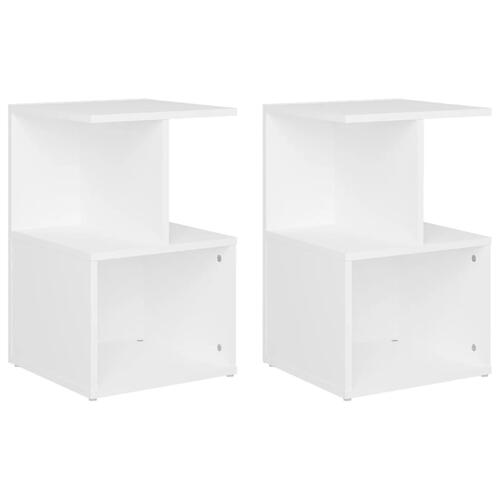 Sengeskabe 2 stk. 35x35x55 cm spånplade hvid