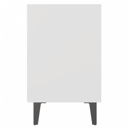 Sengeborde 2 stk. med metalben 40x30x50 cm hvid