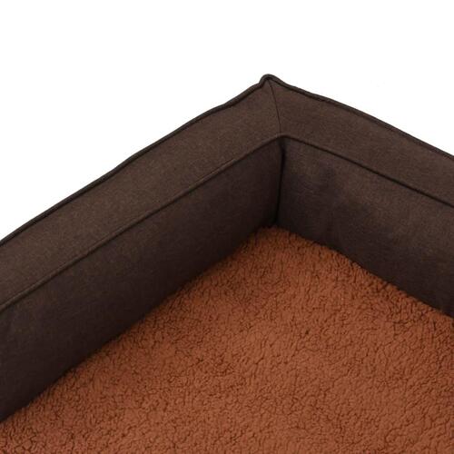 Ergonomisk hundeseng 60x42 cm hør-look fleece brun