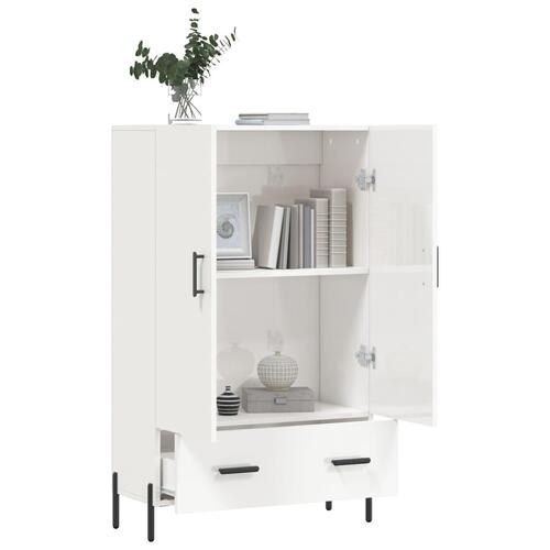 Skab 69,5x31x115 cm konstrueret træ hvid højglans