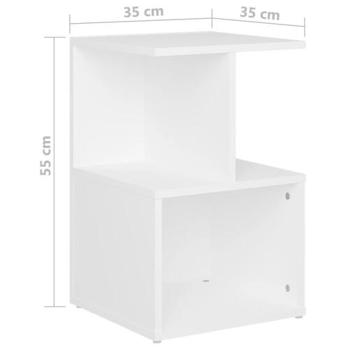 Sengeskabe 2 stk. 35x35x55 cm spånplade hvid