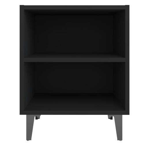 Sengebord med metalben 40x30x50 cm sort