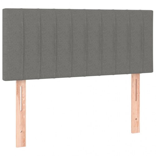 Kontinentalseng med madras 90x200 cm - stof, mørkegrå
