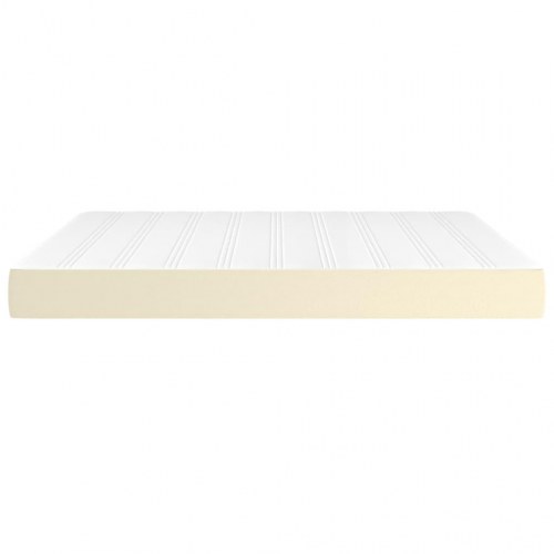 Springmadras med pocketfjedre 180x200x20 cm kunstlæder creme
