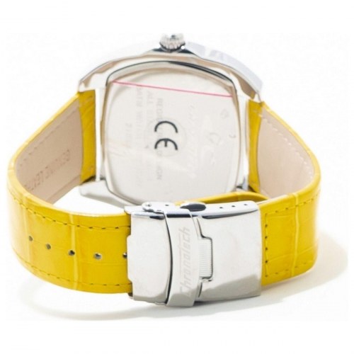 Chronotech CT2188M-05 unisex armbåndsur - Ø 45 mm, gul læderrem
