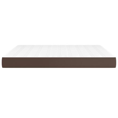 Springmadras med pocketfjedre 180x200x20 cm kunstlæder brun