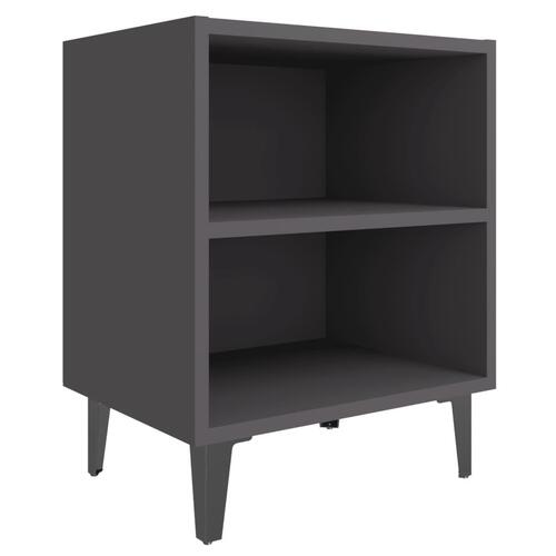 Sengeborde 2 stk. med metalben 40x30x50 cm grå