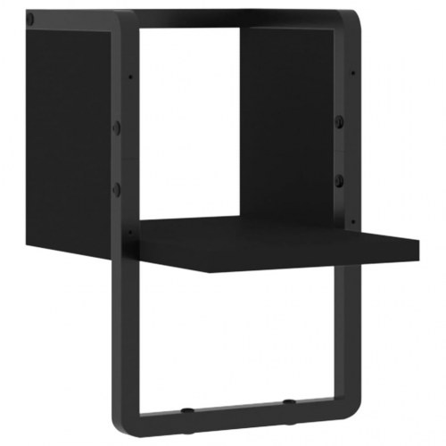 Væghylde med stang 20 × 25 × 30 cm - sort
