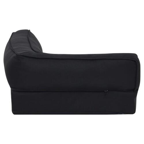 Ergonomisk hundeseng 90x64 cm hør-look fleece sort