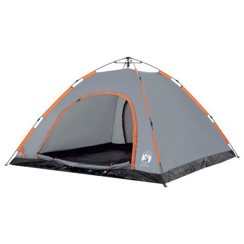 5-personers campingtelt vandafvisende quick-release grå og orange