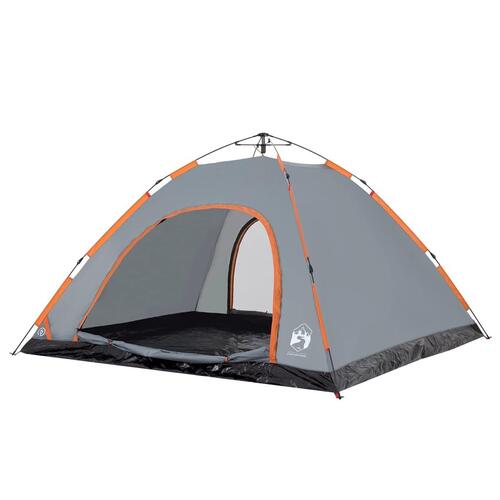 5-personers campingtelt vandafvisende quick-release grå og orange