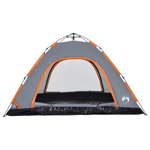 5-personers campingtelt vandafvisende quick-release grå og orange