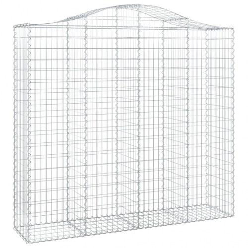 Buede gabionkurve 2 stk. 200×50×180/200 cm i galvaniseret jern