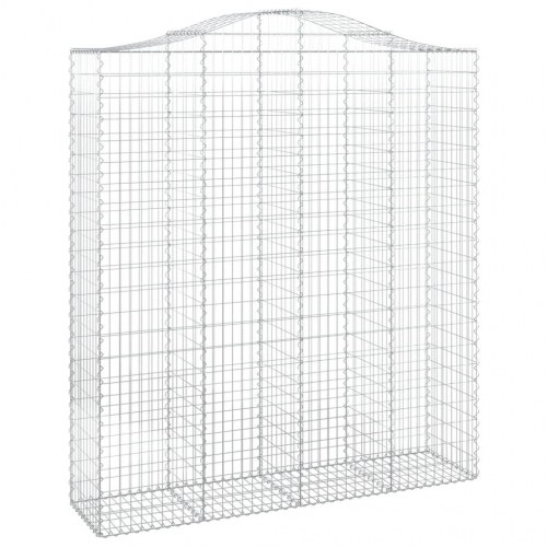 Buede gabionkurve - 4 stk. 200×50×220/240 cm i galvaniseret jern
