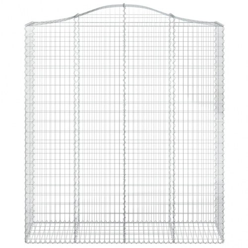Buede gabionkurve - 4 stk. 200×50×220/240 cm i galvaniseret jern