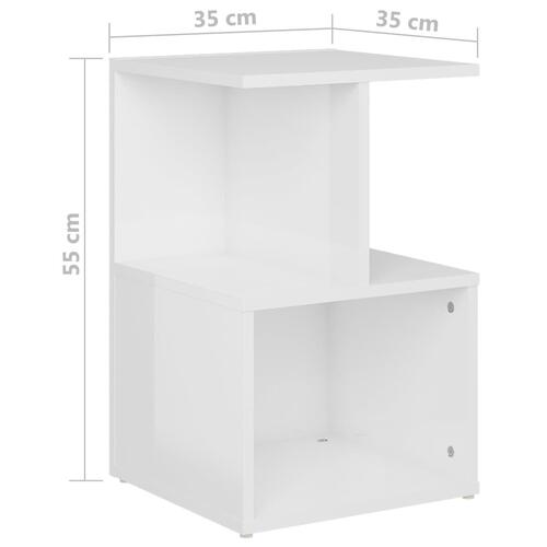 Sengeskab 35x35x55 cm spånplade hvid højglans