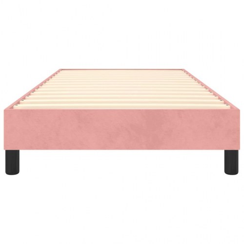 Boxspring sengeramme 100×200 cm i fløjl - lyserød