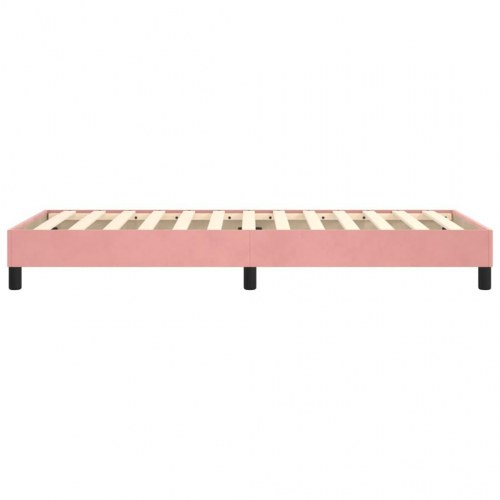 Boxspring sengeramme 100×200 cm i fløjl - lyserød