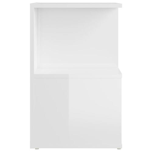 Sengeskabe 2 stk. 35x35x55 cm spånplade hvid højglans