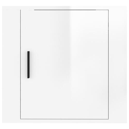 Væghængt sengebord 50x30x47 cm hvid højglans