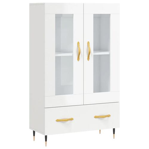 Skab 69,5x31x115 cm konstrueret træ hvid højglans