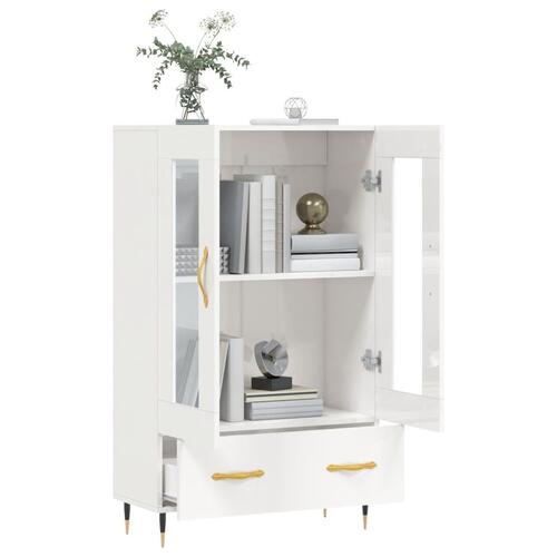 Skab 69,5x31x115 cm konstrueret træ hvid højglans
