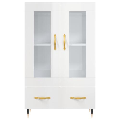 Skab 69,5x31x115 cm konstrueret træ hvid højglans