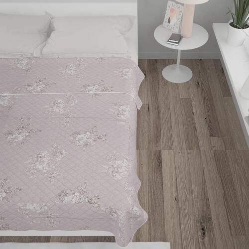 Vattæppe 230x260 cm vatteret stof gråbrun