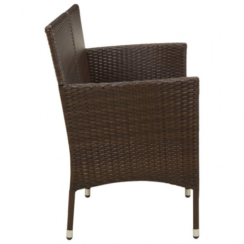 3-personers havesofa med hynde polyrattan brun