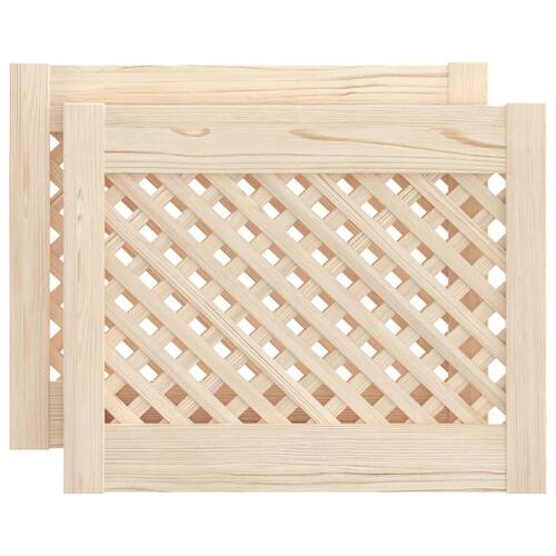 Skabslåger 2 stk. 49,5x39,5 cm gitterdesign massivt fyrretræ