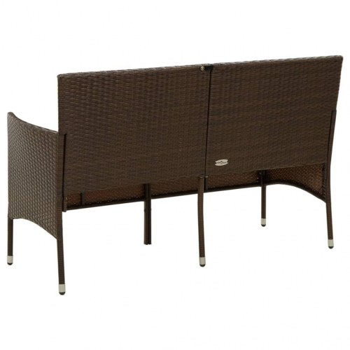 3-personers havesofa med hynde polyrattan brun