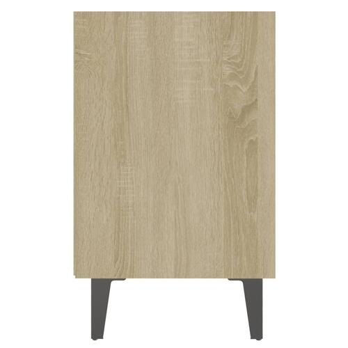 Sengeborde 2 stk. med metalben 40x30x50 cm sonoma-eg og hvid