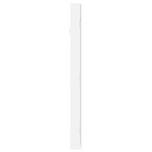 Væghængt smykkeskab med spejl 30x8,5x106 cm hvid