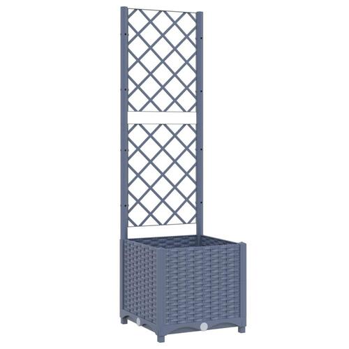 Plantekasse med espalier 40x40x136 cm PP blågrå
