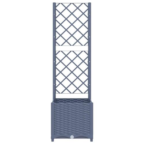 Plantekasse med espalier 40x40x136 cm PP blågrå