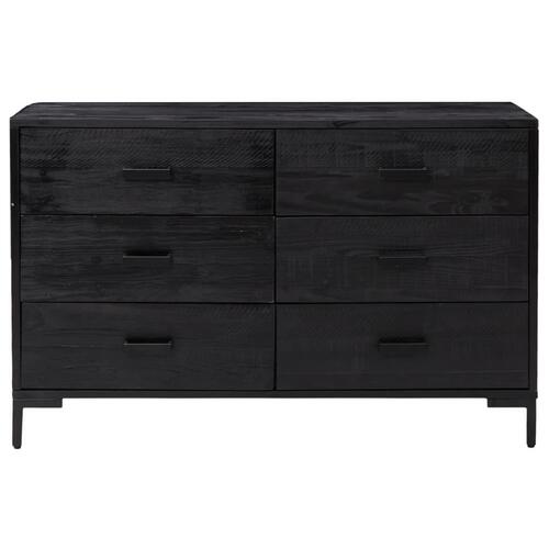 Skænk 110x35x70 cm massivt fyrretræ sort