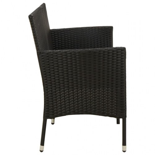 3-personers havesofa med hynde polyrattan sort