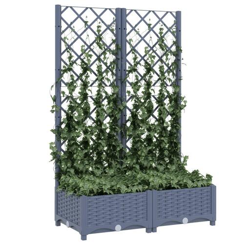 Plantekasse med espalier 80x40x121,5 cm PP blågrå