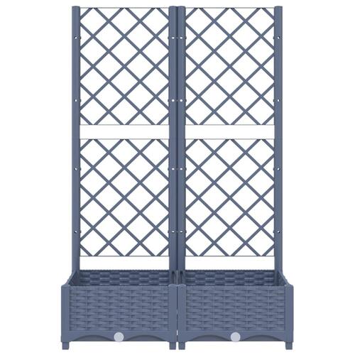 Plantekasse med espalier 80x40x121,5 cm PP blågrå