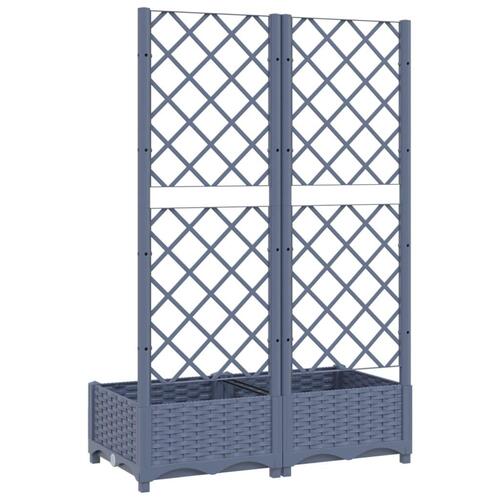 Plantekasse med espalier 80x40x121,5 cm PP blågrå
