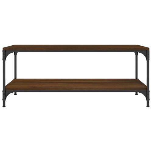 Sofabord 80x50x40 cm konstrueret træ brun egetræsfarve