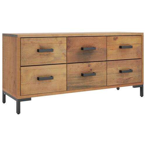 Opbevaringsbænk 110x30x45 cm massivt fyrretræ brun