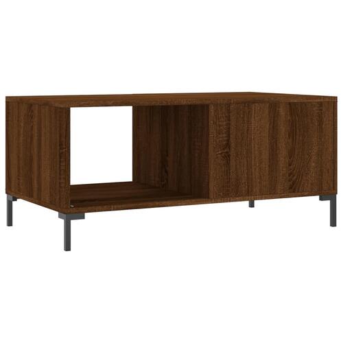 Sofabord 90x50x40 cm konstrueret træ brun egetræsfarve