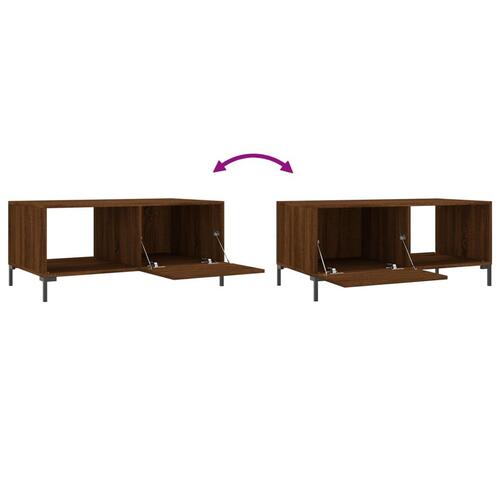 Sofabord 90x50x40 cm konstrueret træ brun egetræsfarve