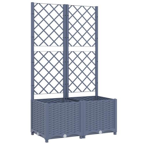 Plantekasse med espalier 80x40x136 cm PP blågrå
