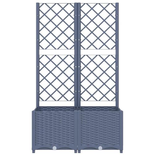 Plantekasse med espalier 80x40x136 cm PP blågrå