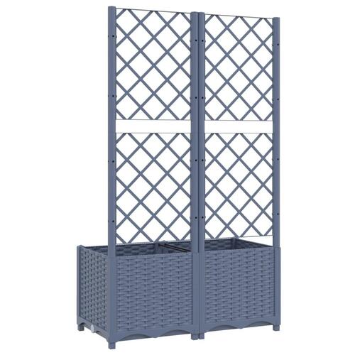 Plantekasse med espalier 80x40x136 cm PP blågrå