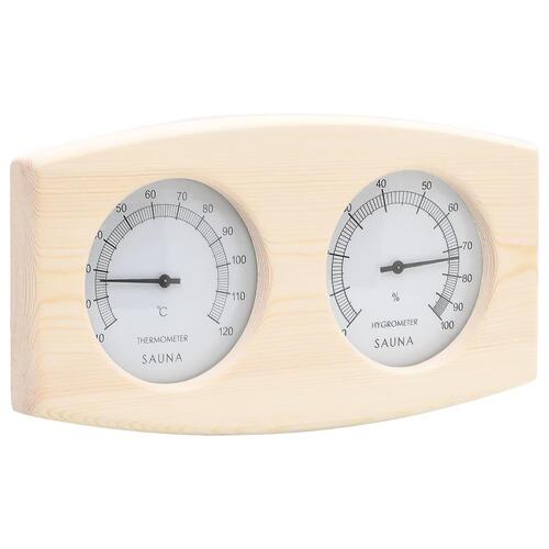 2-i-1 saunasæt med hygrometer og timeglas massivt fyrretræ