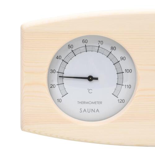 2-i-1 saunasæt med hygrometer og timeglas massivt fyrretræ